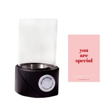 YOU ARE SPECIAL 乙醇暖爐 + 點燭器 + 明信片組, 1套, 黑色(暖爐)