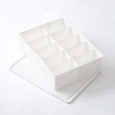 STAR 多用途隔板收納盒 10格 23.7cm, 09 白色, 1個