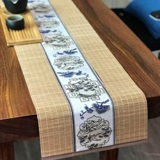 竹製茶席桌旗, 11 白色, 30 x 210 cm