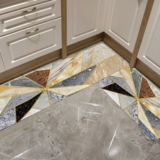 感性印花PVC廚房地墊, 14棕色大理石