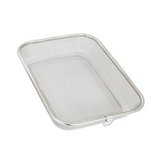 Kitchen-Art 不銹鋼網眼方形瀝水籃, 銀色