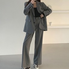 PAPERMENTS 女款寬鬆西裝外套+西裝長褲套裝