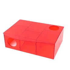 Bora Pet 倉鼠壓克力迷宮小屋 6房型 小型 侏儒倉鼠用, 全紅色, 1個