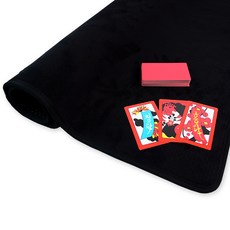 House of Seoha 大尺寸大型花牌 + 人造麂皮花牌遊戲墊套組, 紅色(花牌), 遊戲墊(黑色)