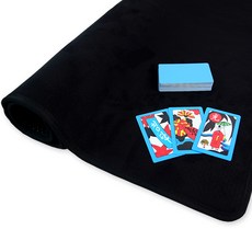 House of Seoha 大尺寸大型花牌 + 人造麂皮花牌遊戲墊套組, 藍色(花牌), 墊子(黑色)