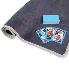 House of Seoha 大尺寸大型花牌 + 人造麂皮花牌遊戲墊套組, 藍色(花牌), 遊戲墊(灰色)