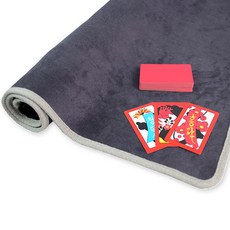 House of Seoha 大尺寸大型花牌 + 人造麂皮花牌遊戲墊套組, 紅色(花牌), 墊子(灰色)