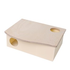 보라펫 햄스터 아크릴 미로 하우스 자작나무 뚜껑 세트 6룸형 소 드워프용, 아이보리(하우스), 자작나무(뚜껑), 1개