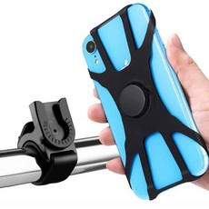 TaVa 360度旋轉自行車矽膠手機支架 可拆式, 黑色, 1個