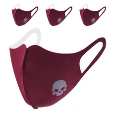 AVAVE 骷髏圖案高爾夫3D立體口罩 4入, 勃艮第