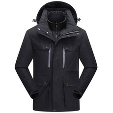 男款Basic戶外保暖防水兩件式可拆連帽羽絨外套 #6089