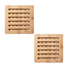 木製方形隔熱墊, 1個, 02大方形絕緣墊_一套2