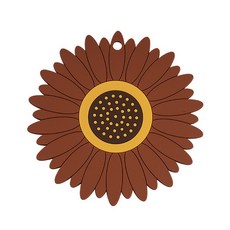 Juang Objet Baragi 矽膠鍋墊05 中型向日葵(棕色) M, 05 中型向日葵(棕色) M, 1個