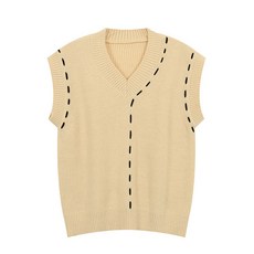 탱커스 여성용 스티치 포인트 니트 베스트