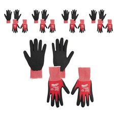 Milwaukee 美沃奇 1級防割浸膠處理防滑手套, 5組