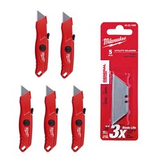 Milwaukee 美沃奇 安全刀 48-22-1512 5p + 替換刀片 48-22-1905 5p 套裝, 1組