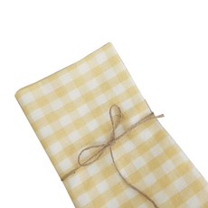 목화베리 키친크로스 테이블매트, 연노랑체크, 1개