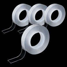 Jidoor矽膠透明雙面膠帶 5m, 白色的, 4個