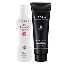 BIOSILK 絲洛比 Silk Therapy玫瑰果護髮精華 130ml+竹鹽礦物健髮洗髮精250ml, 1套