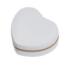 Mondspot Pie 可愛心形拉鍊式珠寶收納盒 YT_RB1389_AY, 白色, 1個