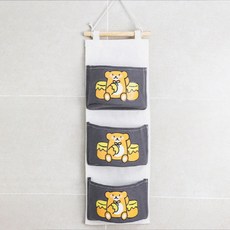 可愛動物多用途收納掛架, 1個, 灰色(小熊)