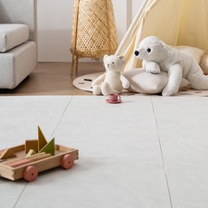 DDASAROOM TPU地墊, Marble Cloud Gray, 4片, TPU墊子