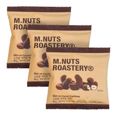 엠팝콘로스터리 스킨온 카카오 캐슈 팝콘, 60g, 3개