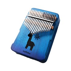 Aves長頸鹿17音階桃花心木拇指琴全套組 藍色