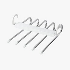 最適合整理收納的多功能不鏽鋼褲架, 白色, 1個