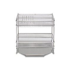 立柱式餐具瀝水架 H 304 全不鏽鋼 2層 正面型, 銀色