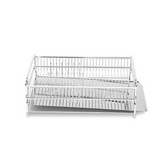 立式單層不鏽鋼餐具瀝水架, 銀色