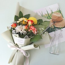 모리앤 생화 걱정말아요 그대 꽃다발 + 유리화병, 혼합색상