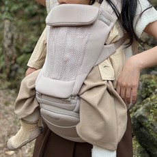 pov 프리아핏 Air 多功能合一嬰兒揹帶, 米色