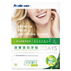 Protis 普麗斯 琺瑯質強化亮白牙貼 14對貼片 + 牙齒比色卡, 1盒, 85g