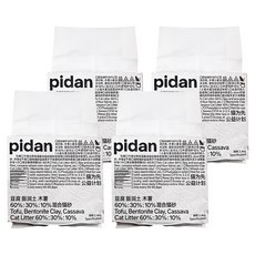 pidan 豆腐膨潤土木薯混合貓砂 三合一木薯, 4包, 無香, 2.4kg