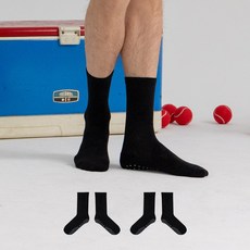 싹스탑 남성용 컴프레션 논슬립 압박 쿠션양말 2컬레 세트