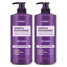 KUNDAL 昆黛爾 蜂蜜澳洲堅果保濕護髮乳 櫻花香, 1.058L, 2瓶