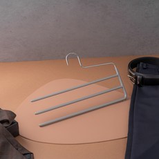 MAWA 防滑衣架 KH3 3層褲架, 銀色, 1個