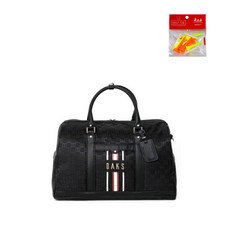 DAKS 提花波士頓包 DKBB-025M+高爾夫球釘, 黑色