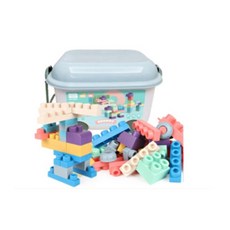 粉彩軟積木 80塊+收納盒, 混合顏色