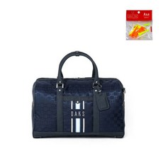 DAKS 提花波士頓包 DKBB-025M+高爾夫球釘, 深藍色