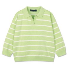 UNI兒童款Dayday橫條紋V領翻領針織衫 UNI095