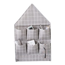 센터레일 多用途收納掛架 6格 02, 灰色格紋, 1個