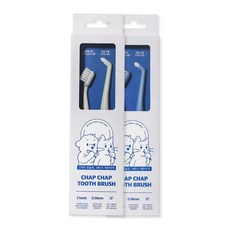 kitteney 狗狗貓咪可替換刷頭潔牙梳 2件組, 藍色, 淺灰色, 1套