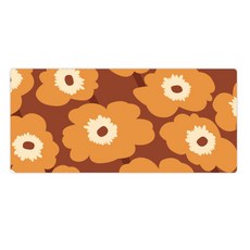 셀레네 플라워 패턴 방수 데스크 패드, 오렌지