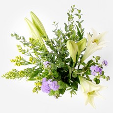 생화 백합 센터피스 3대, 화이트