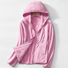 여성용 양면후리스 후드 양털자켓
