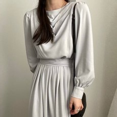 비비에모 드레이프 여신 롱 봄 가을 원피스 00717