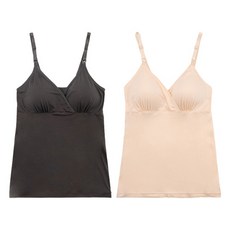 IUNIQUE 基本款天絲哺乳背心 2入