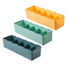 抽屜隔板塑膠內衣收納盒 3種組, 1套, 09 藍色、薄荷色、黃色